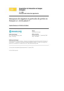 Marqueurs de négation et particules de portée en français L2: où les