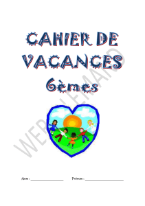 Cahier de vacances 6ème