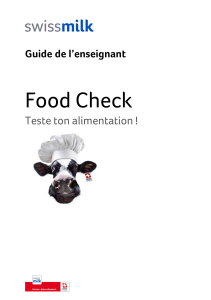 Guide de l`enseignant Food Check