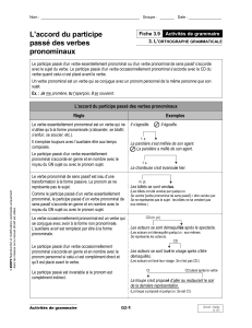 L`accord du participe passé des verbes pronominaux