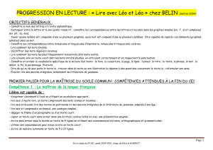 PROGRESSION EN LECTURE : « Lire avec Léo et Léa » chez BELIN