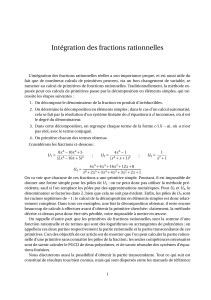 Intégration des fractions rationnelles