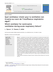 Quel ventilateur choisir pour la ventilation non invasive au cours de l