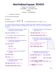 math 30421 Module 3 dérivées partie 2 avec exercices
