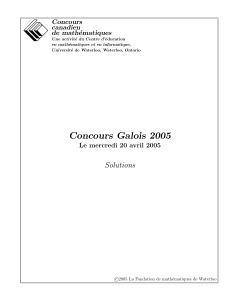 Concours Galois 2005