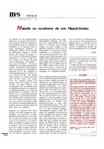 Maladie ou syndrome de von Hippei-Lindau - iPubli