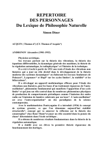 REPERTOIRE DES PERSONNAGES Du Lexique de Philosophie