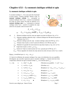 Chapitre 4.X1 – Le moment cinétique orbital et spin