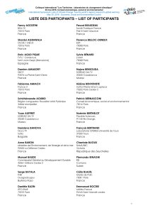 liste des participants – list of participants