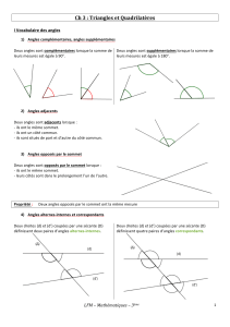 Ch 3 : Triangles et Quadrilatères