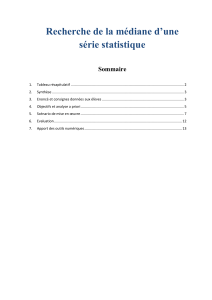 Recherche de la médiane d`une série statistique