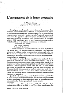 L`enseignement de la forme progressive