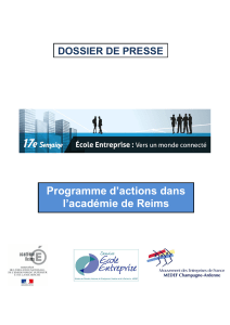 Programme d`actions dans l`académie de Reims