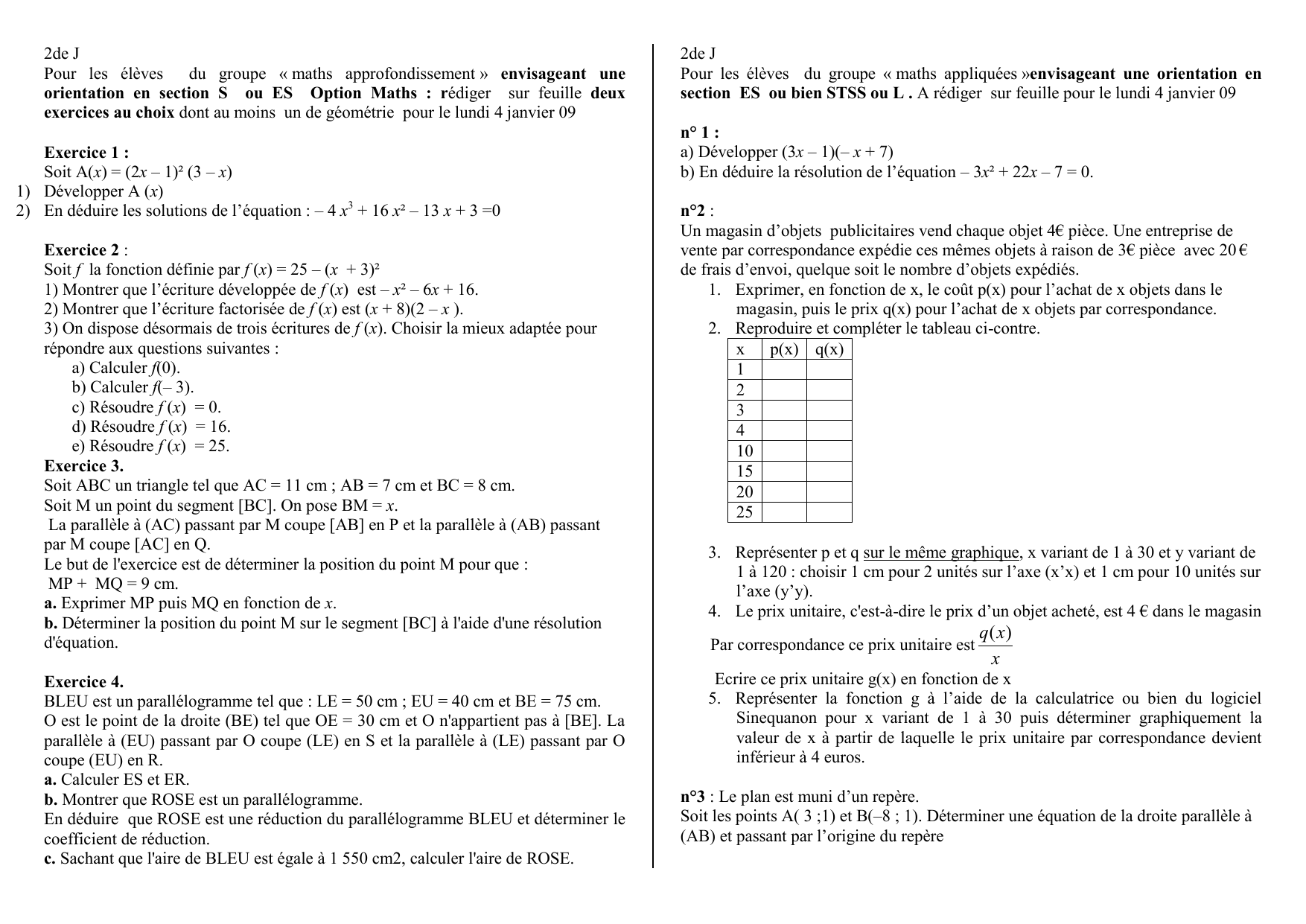 A Faire Sur Feuille Pour Le Lundi 28 Avril 09