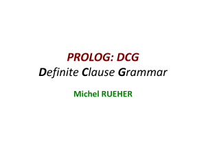PROLOG: DCG Definite Clause Grammar