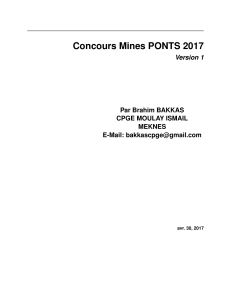 Concours Mines PONTS 2017