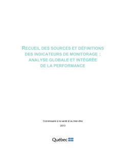 recueil des sources et définitions des indicateurs de monitorage