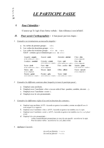 le participe passe - Collège Rocher du Dragon