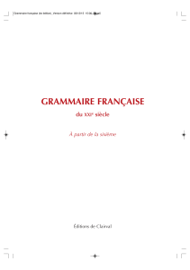 Sommaire Grammaire française
