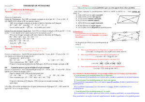 révisions Pythagore et parallélogrammes