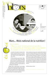 Mars… Mois national de la nutrition! - CHU Sainte