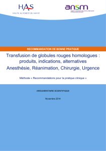 Transfusion de globules rouges homologues