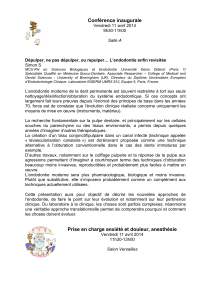 Conférence inaugurale Prise en charge anxiété et douleur, anesthésie