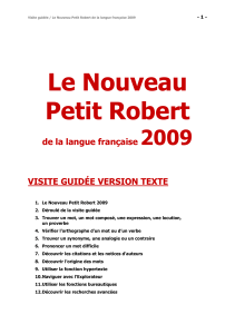 Visite guidée Le Nouveau Petit Robert 2009