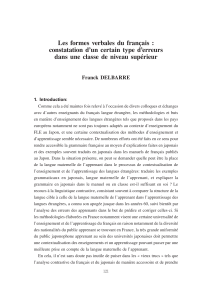 Les formes verbales du français : constatation d`un certain type d