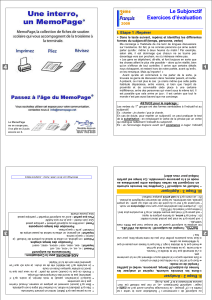 Le Subjonctif Exercices d`évaluation