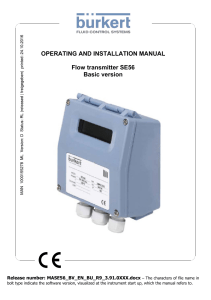 OPERATING AND INSTALLATION MANUAL Flow
