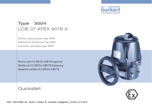 Quickstart Type 3004 LCIE 07 ATEX 6078 X