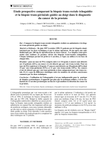Etude prospective comparant la biopsie trans-rectale