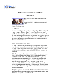 Jambonews.net RWANDA-RDC : le télégramme qui accable Kabila