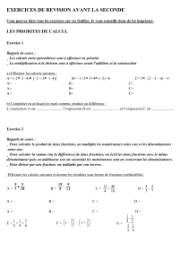 exercices de revision passage troisieme seconde