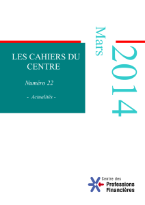 Cahiers du Centre | Centre des Professions Financières