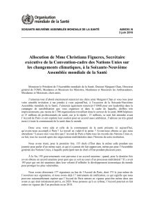 Allocution de Mme Christiana Figueres, Secrétaire exécutive de la