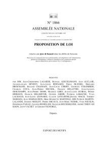 N° 1066 ASSEMBLÉE NATIONALE PROPOSITION DE LOI