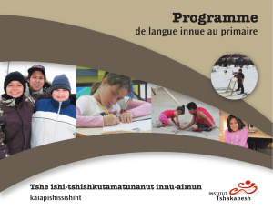 programme de langue innu - primaire