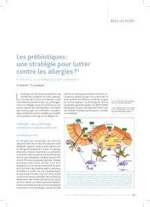 Les prébiotiques : une stratégie pour lutter contre les allergies ?1