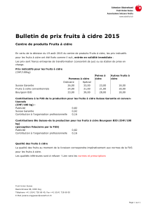 Bulletin de prix fruits à cidre 2015