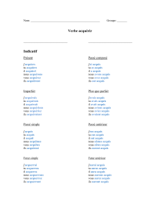 Verbe acquérir Indicatif