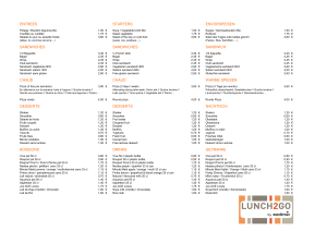 Liste prix LUNCH2GO