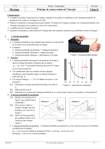 Physique Principe de conservation de l`énergie Chap.16