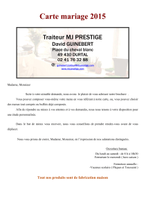 carte mariage 2015 - Traiteur MJ Prestige