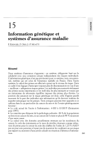 Information génétique et systèmes d`assurance - iPubli