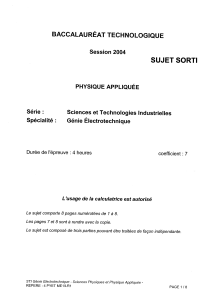 Physique Appliquee - 2004 - STI (Genie Electrotechnique)