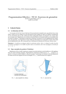 Programmation Effective – TD 10 : Exercices de géométrie