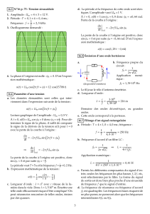 16.3 No16 p. 75 : Tension sinusoïdale 1. Amplitude : Um = 4 × 3