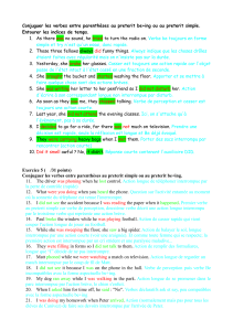 Exercice 5 ( /31 points) Conjuguer les verbes entre parenthèses au